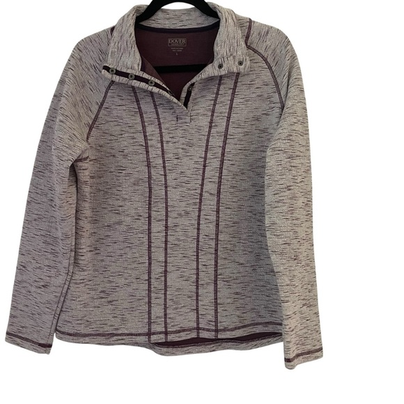 Dover Saddlery Bethany Heathered Purple Pullover Snap Neck - Picture 2 of 13